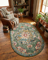 Brighton Terrace Collection Area Rug - Hove (Green) Oval Green  lifestyle 49