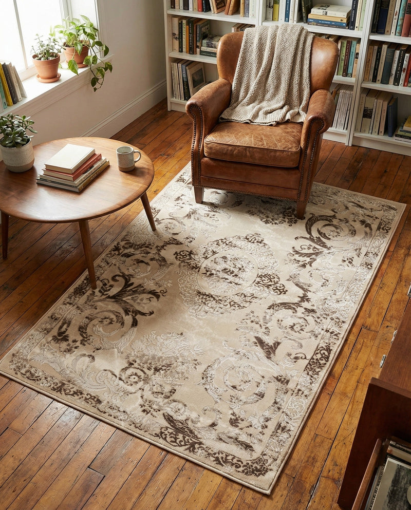 Bloomsbury Elegance Collection Area Rug - Mayfair Rectangle Beige  lifestyle 36