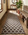 Lattice Gardens Collection Area Rug -  Bloomfield (Chocolate Brown) Runner Chocolate Brown  lifestyle 70