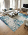 Colorburst Oasis Collection Area Rug -  Tropic Square Blue  lifestyle 77