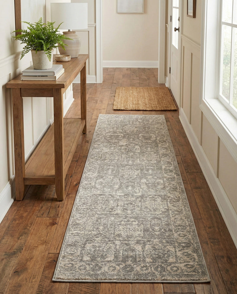 Seville Stripes Collection Area Rug -  Granada (Gray) Runner Gray  lifestyle 65