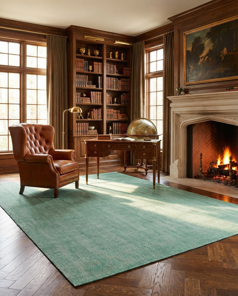 Berkshire Estate Collection Area Rug - Windsor (Green) Rectangle Green  lifestyle 11