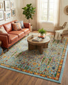 Caribbean Cove Collection Area Rug -  Tobago Rectangle Aqua  lifestyle 9