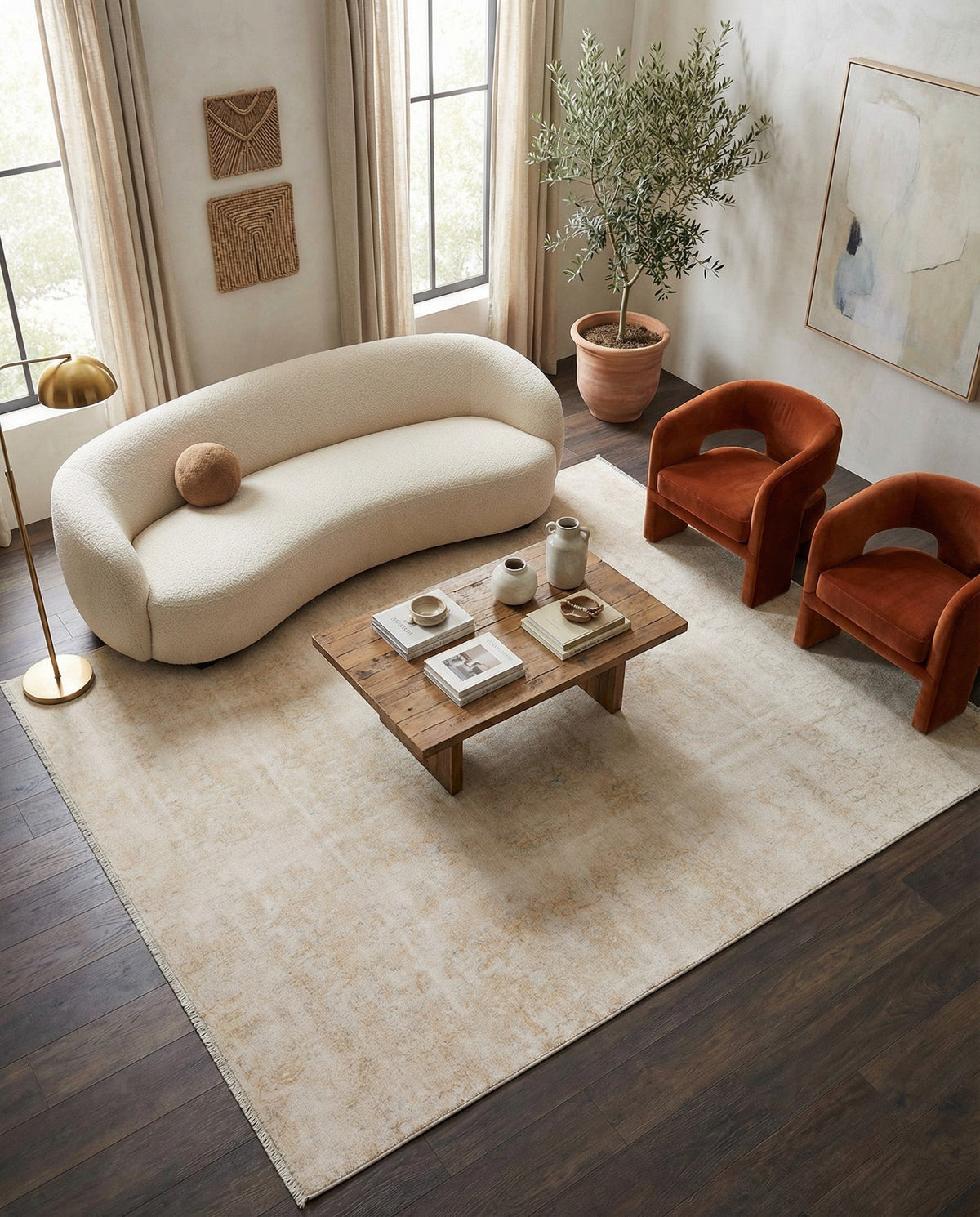 Bazaar Chic Collection Area Rug -  Agadir Rectangle Ivory  lifestyle 17