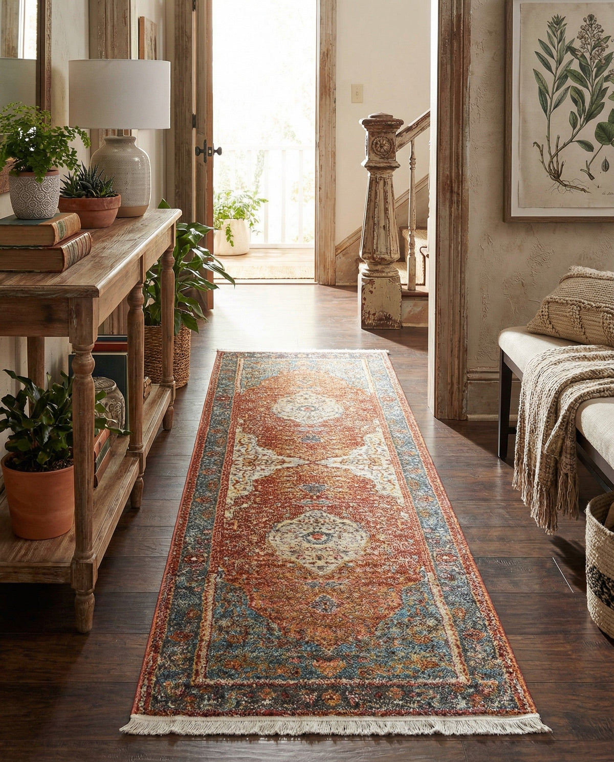 Caribbean Breeze Collection Area Rug -  Vieques Runner Rust Red  lifestyle 178