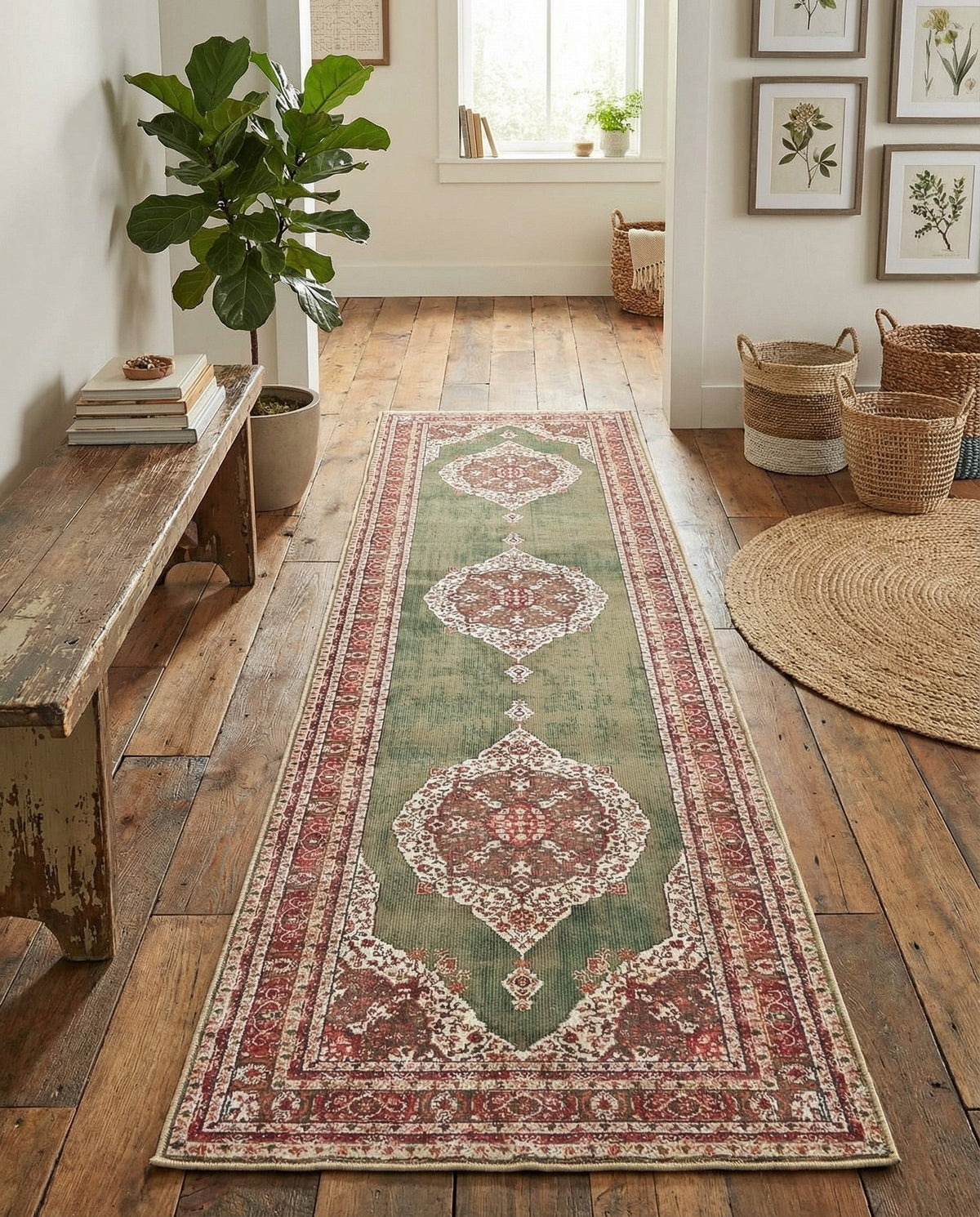 Caribbean Breeze Collection Area Rug -  Windward Runner Green  lifestyle 189
