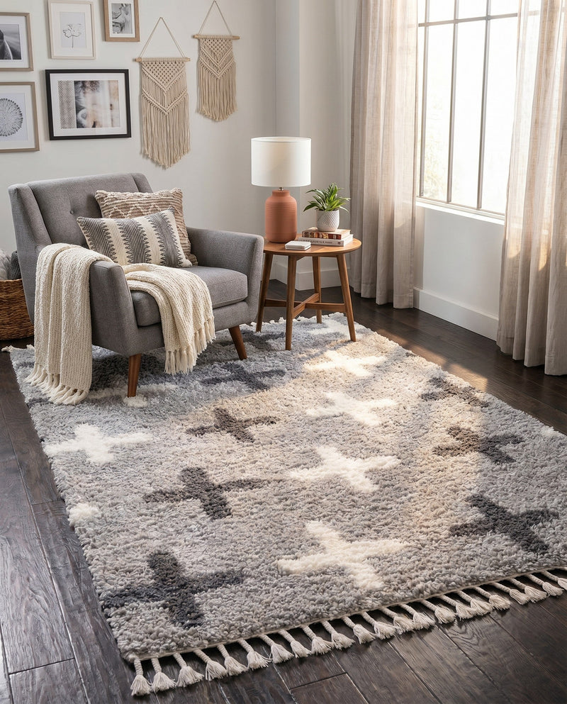 Cozy Cove Shag Collection Area Rug -  Driftwood Rectangle Light Gray  lifestyle 29