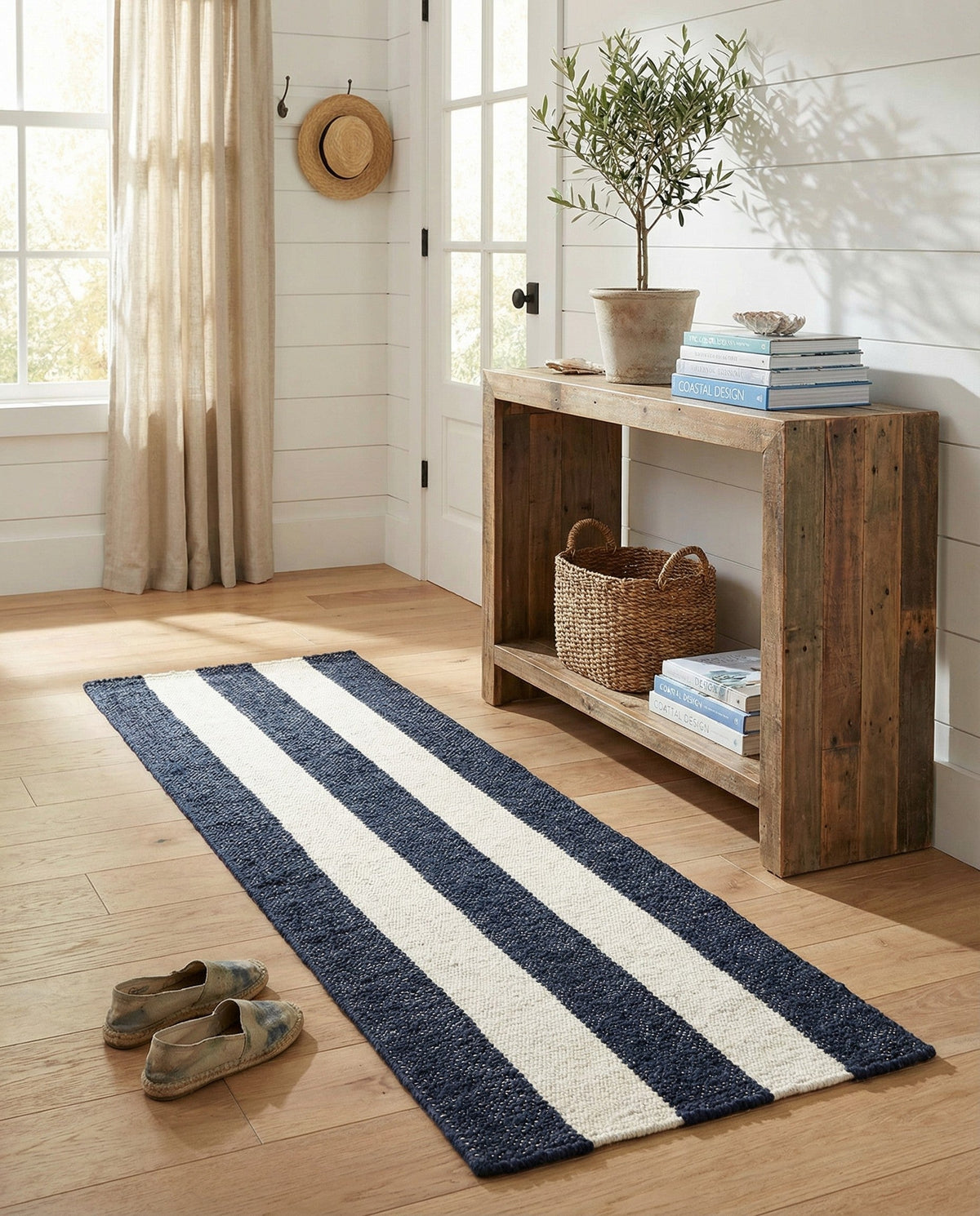 Martha's Vineyard Blueprints Collection Area Rug - Edgartown Runner Nautical Navy  lifestyle 179