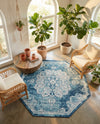 Beverly Grove Collection Area Rug - Melrose (Navy Blue) Octagon Navy Blue  lifestyle 75