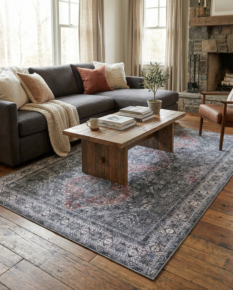 Heritage Elegance Collection Area Rug -  Uffizi Rectangle Gray  lifestyle 14