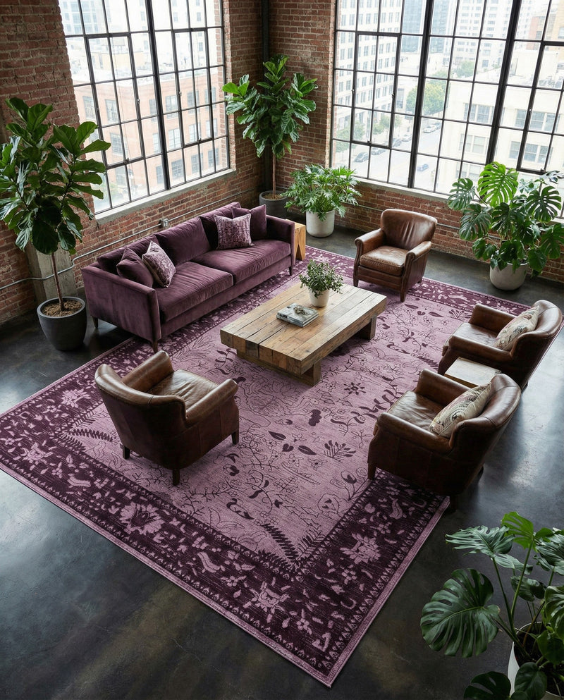 Horizon Collection Area Rug -  Apex (Purple) Rectangle Purple  lifestyle 7