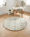 Berber Lattice Shag Collection Area Rug - Atlas (Ivory) Round Ivory  lifestyle 60