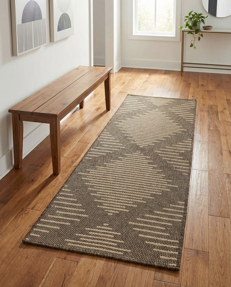 Sahara Sands Collection Area Rug -  Merimde Runner Brown  lifestyle 78
