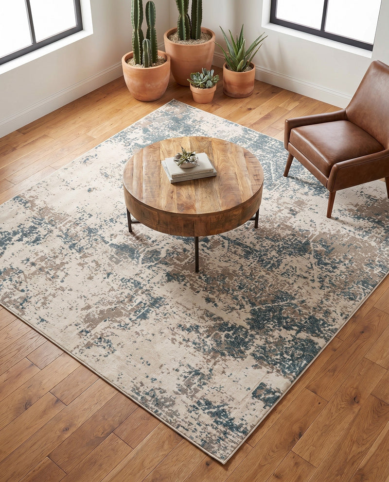 Gobi Sands Collection Area Rug -  Shapotou Square Beige  lifestyle 24