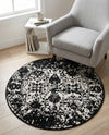 Cascade Range Collection Area Rug -  Shasta (Black and White) Round Black and White  lifestyle 41