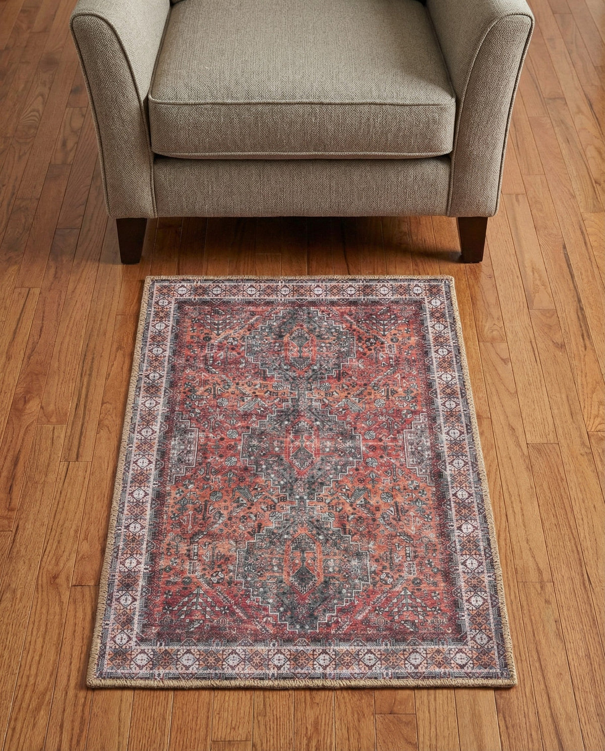 Heritage Elegance Collection Area Rug -  Uffizi Rectangle Rust Red  lifestyle 16