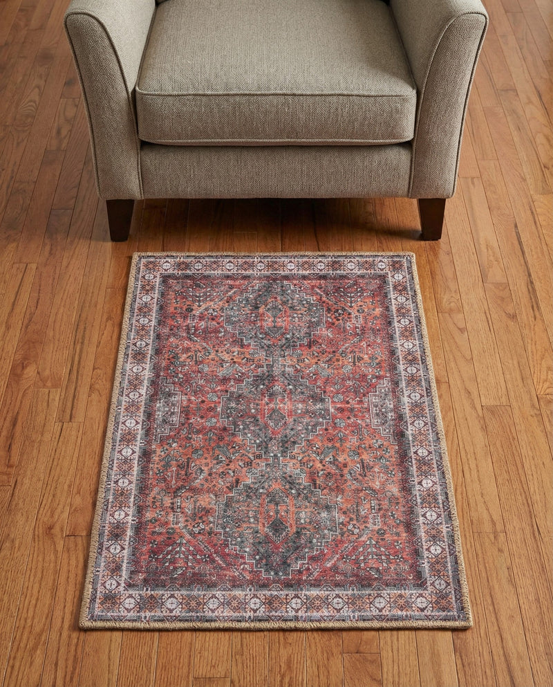 Heritage Elegance Collection Area Rug -  Uffizi Rectangle Rust Red  lifestyle 16