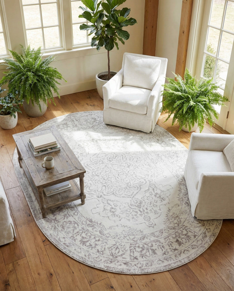 Cambridge Classics Collection Area Rug -  Magdalene (Ivory) Oval Ivory  lifestyle 59