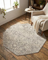 Seville Stripes Collection Area Rug -  Cordoba (Gray) Octagon Gray  lifestyle 66