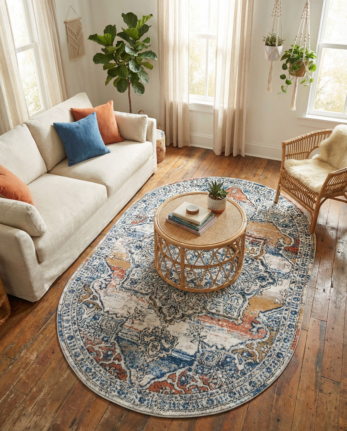 Mykonos Manor Collection Area Rug -  Tinos (Multi) Oval Multi  lifestyle 88