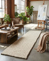 Woolen Sphere Collection Area Rug - Orbsburg (Ivory) Runner Ivory  lifestyle 57