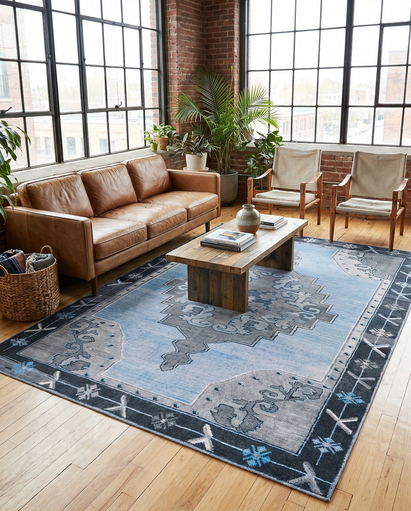 Heritage Elegance Collection Area Rug -  Winterthur (Blue Gray) Rectangle Blue Gray  lifestyle 12