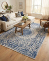 Patio Heritage Collection Area Rug -  Lafayette (Blue) Rectangle Blue  lifestyle 27