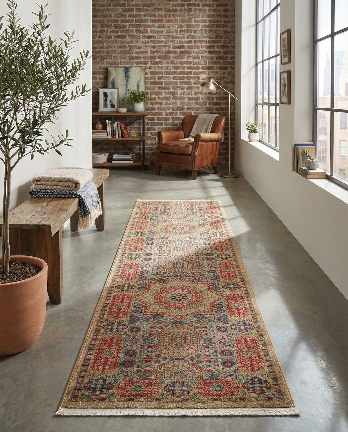 Ottoman Elegance Collection Area Rug -  Ephesus Runner Beige  lifestyle 153