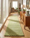 Solid Shag Seaside Collection Area Rug - Azure Cove (Light Green) Runner Light Green  lifestyle 37