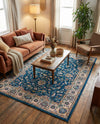 Casablanca Tapestry Collection Area Rug -  Marrakech (Egyptian Blue) Rectangle Egyptian Blue  lifestyle 4