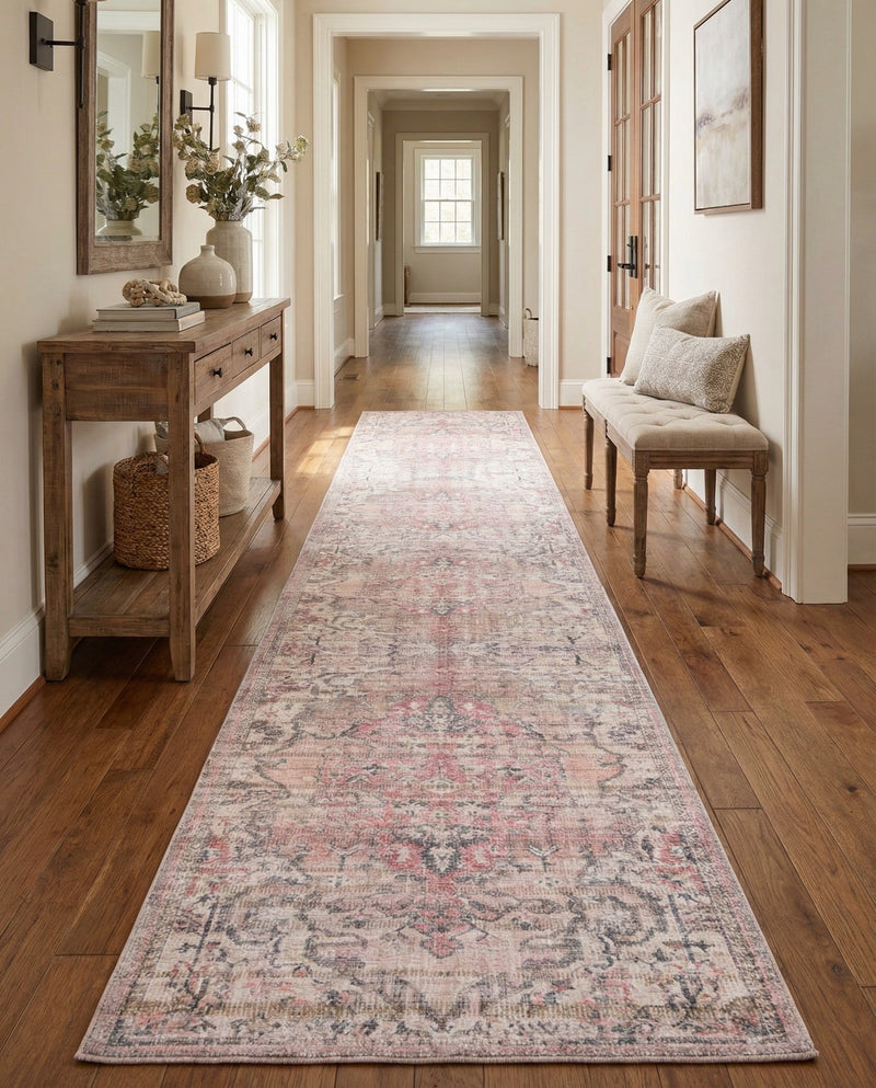Vintage Memories Collection Area Rug - Echoes Runner Beige pink  lifestyle 77