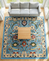Tabriz Tapestry Collection Area Rug - Sahand (Blue) Square Blue  lifestyle 58