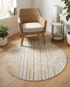 Cascade Range Collection Area Rug - Hood (Ivory) Round Ivory  lifestyle 80