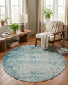 Metro Heights Collection Area Rug -  Midtown Round Teal  lifestyle 46