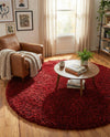 Eternal Plush Oasis Collection Area Rug -  Tranquility (Merlot) Round Merlot  lifestyle 76
