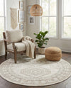 Savannah Elegance Collection Area Rug -  Tybee (Ivory) Round Ivory  lifestyle 36