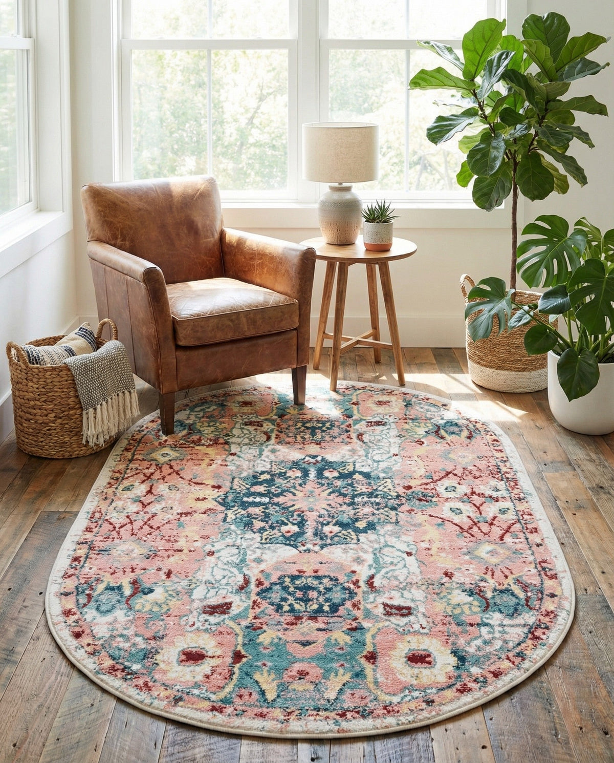 Savannah Elegance Collection Area Rug -  Azalea Oval Pink  lifestyle 178