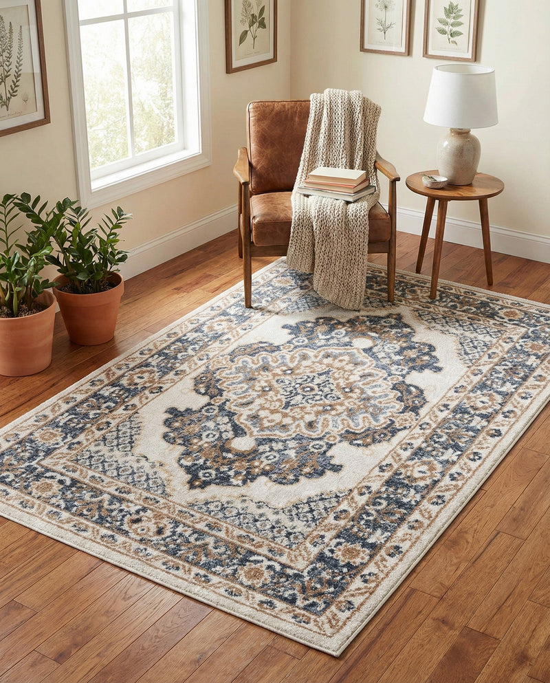 Cambridge Classics Collection Area Rug -  Magdalene (Cream) Rectangle Cream  lifestyle 23