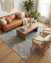 Savannah Threads Collection Area Rug -  Kalahari Rectangle Antique Blue  lifestyle 16