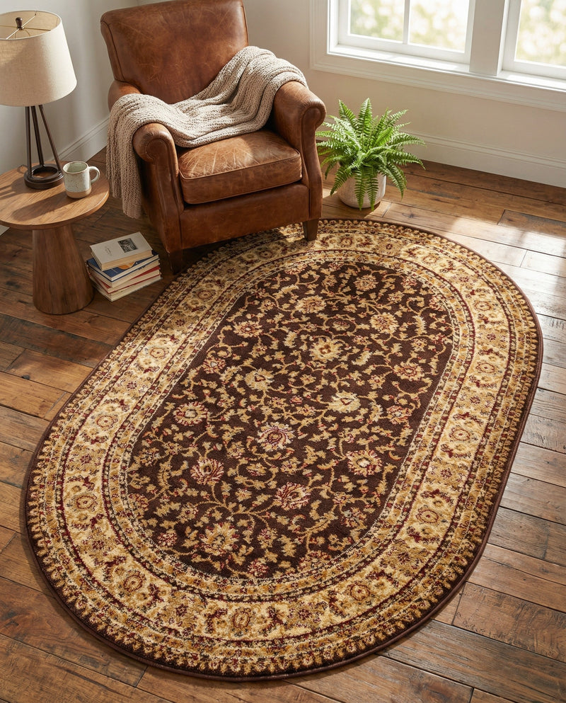 Jaipur Elegance Collection Area Rug -  Nahargarh (Brown) Oval Brown  lifestyle 57