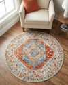 Arcadia Rugs Collection Area Rug -  Xanadu Round Salmon  lifestyle 58
