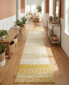 Mediterranean Lattice Collection Area Rug -  Casablanca (Ivory and Yellow) Runner Ivory and Yellow  lifestyle 58