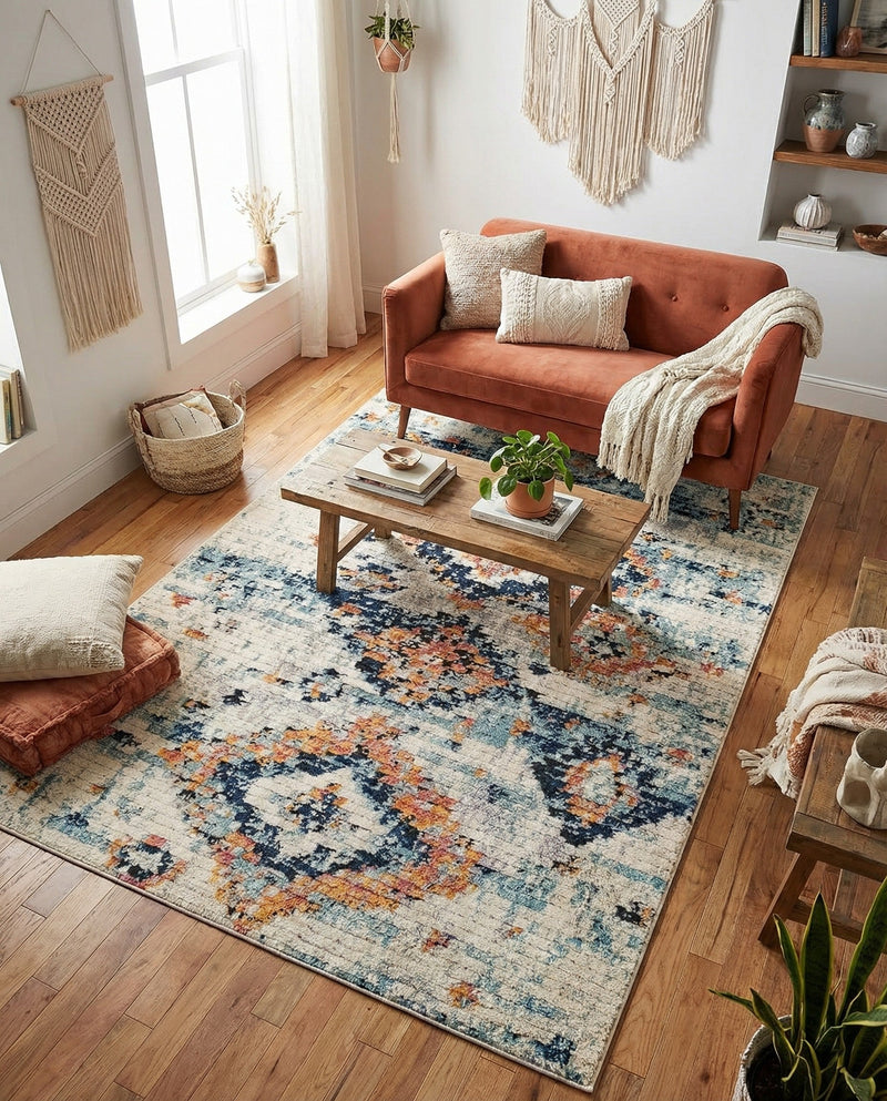 Tangier Treasures Collection Area Rug -  Fez Rectangle Ivory  lifestyle 11