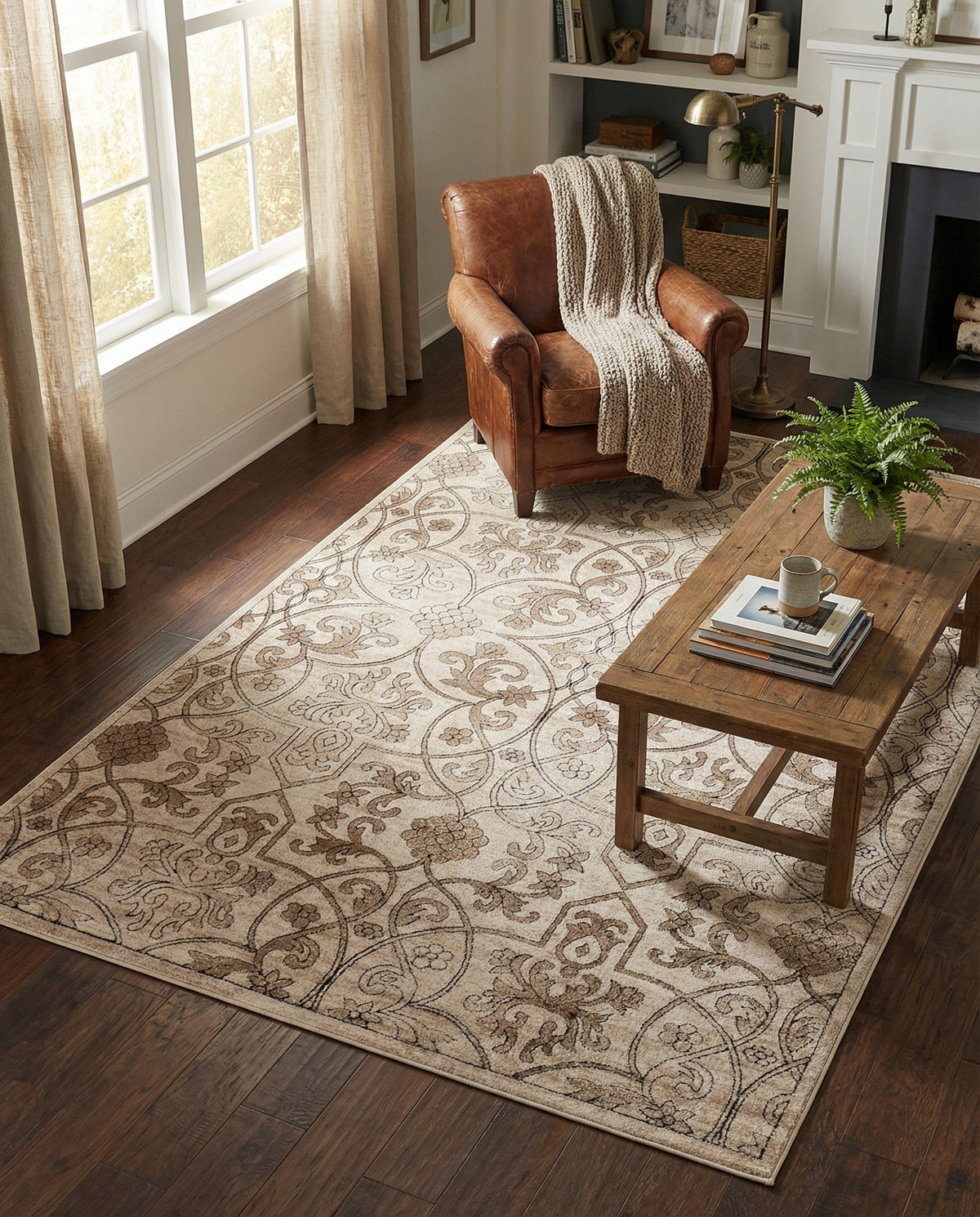 Andes Summit Collection Area Rug -  Merida Rectangle Dark Beige  lifestyle 7