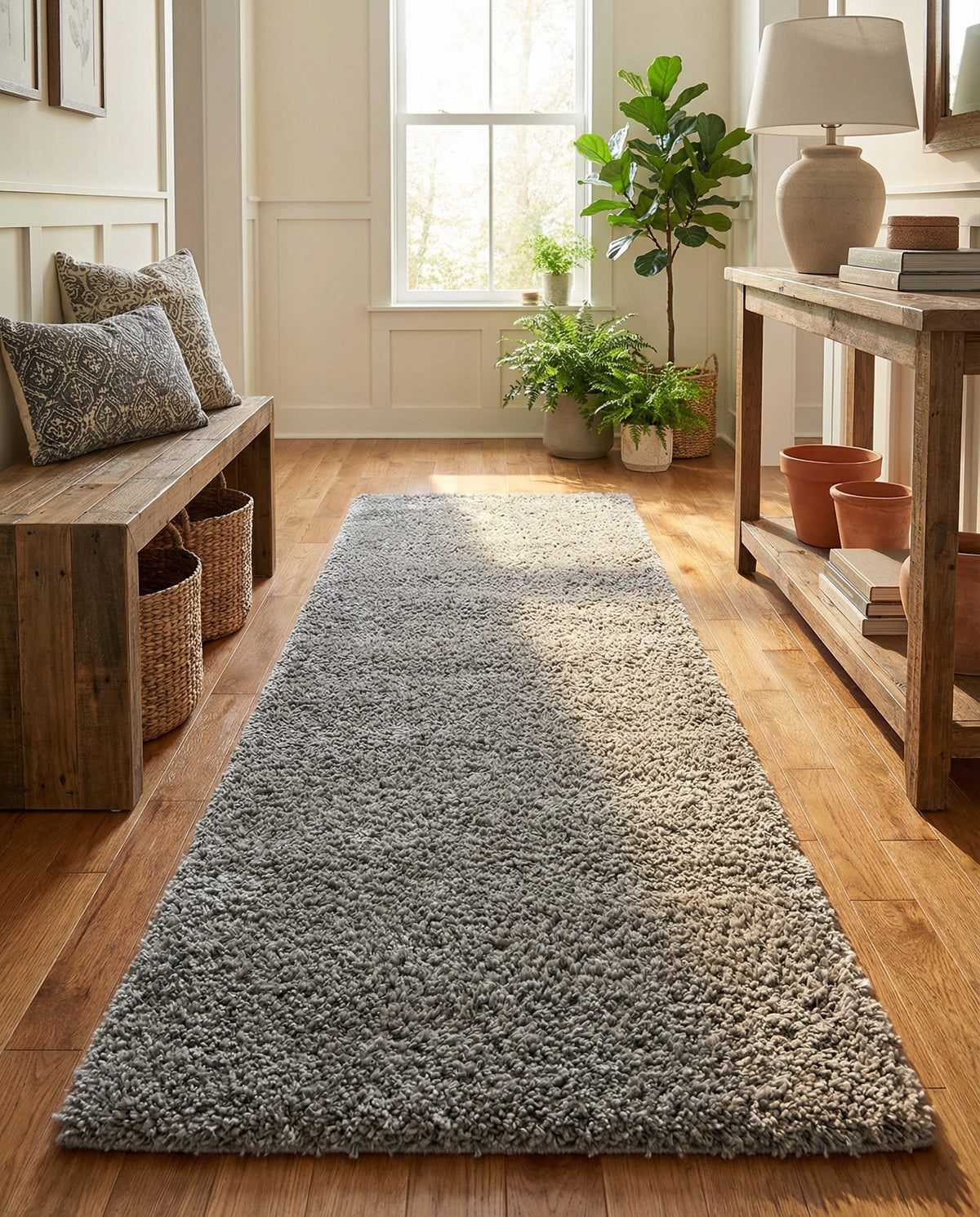 Alpine Plush Collection Area Rug - Verbier Runner LGrey  lifestyle 114