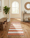 Tassel Trail Collection Area Rug - Pathway (Coral and Ivory) Runner Coral and Ivory  lifestyle 60
