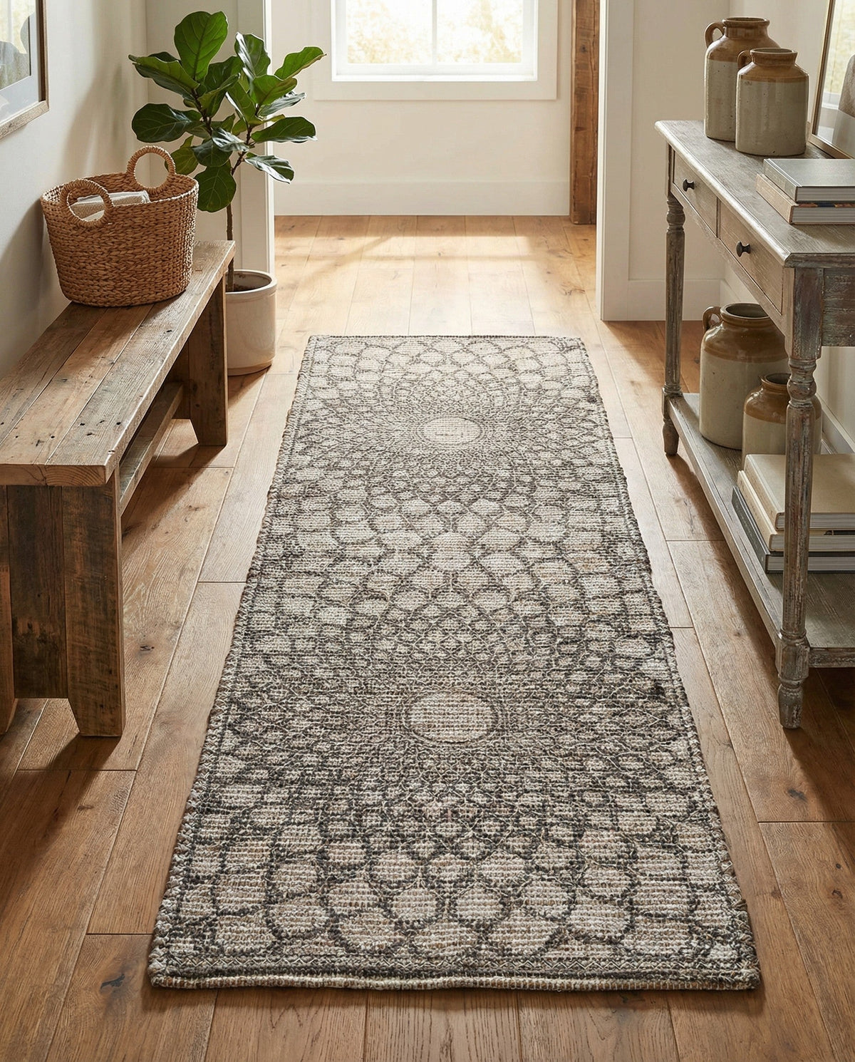 Savannah Threads Collection Area Rug -  Serengeti Runner Charcoal and Ivory  lifestyle 42