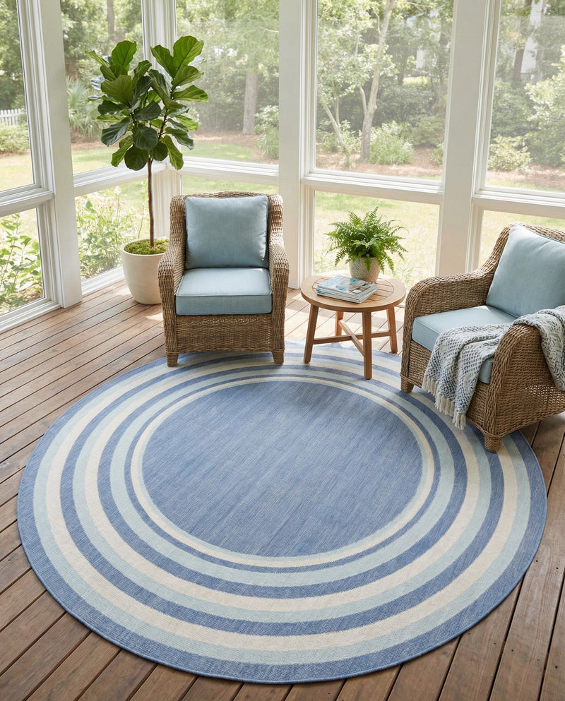 Lagoon Oasis Collection Area Rug -  Harbor Round Blue  lifestyle 79