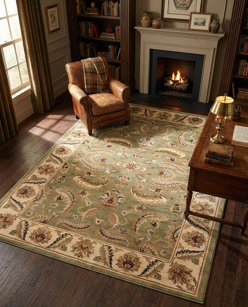 Jaipur Elegance Collection Area Rug -  Lal Rectangle Green  lifestyle 22
