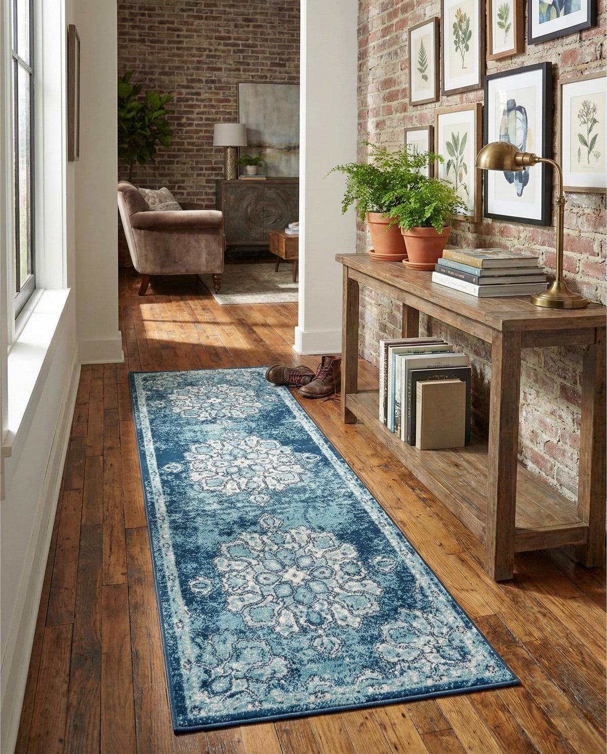 Beverly Grove Collection Area Rug - Melrose (Navy Blue) Runner Navy Blue  lifestyle 85